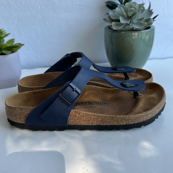 Birkenstock Gizeh Birko Flor Slide Sandal -Blue /Navy-Sz L 9-M 7 - Picture 2 of 15